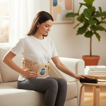 HONGJING Decompression Belt with Electric Pump for Lower Back Pain Relief - Inflatable Back Reliever Lumbar Support for Men Women, One Size Fits 29-49 Waist