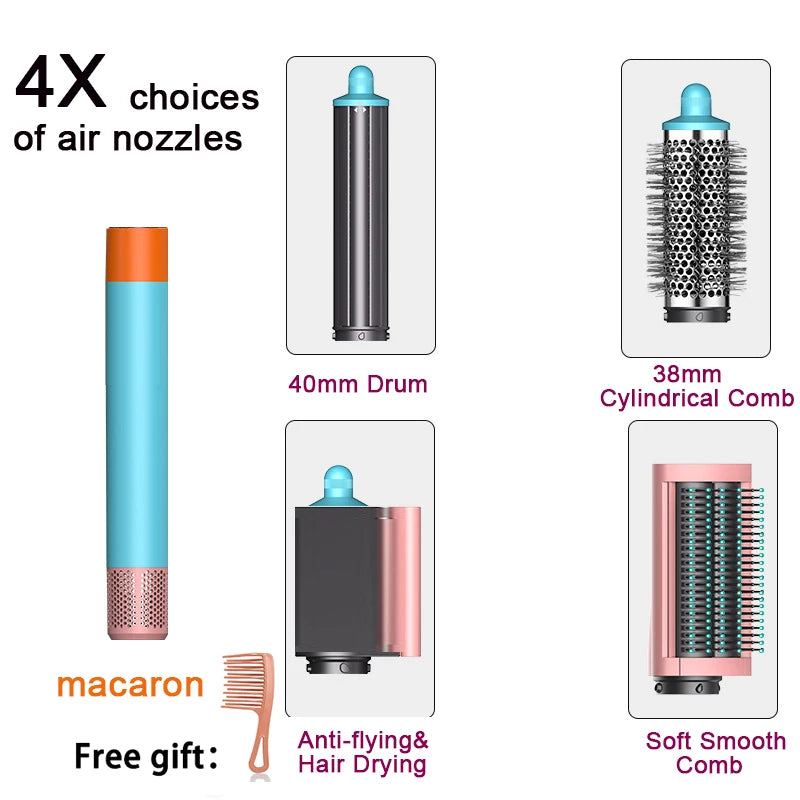 6IN1 Multi-Functional Hair Styler 1300W | Drying/Straightening/Curling | Fast Heating, Perfect for Home Grooming & Salon,