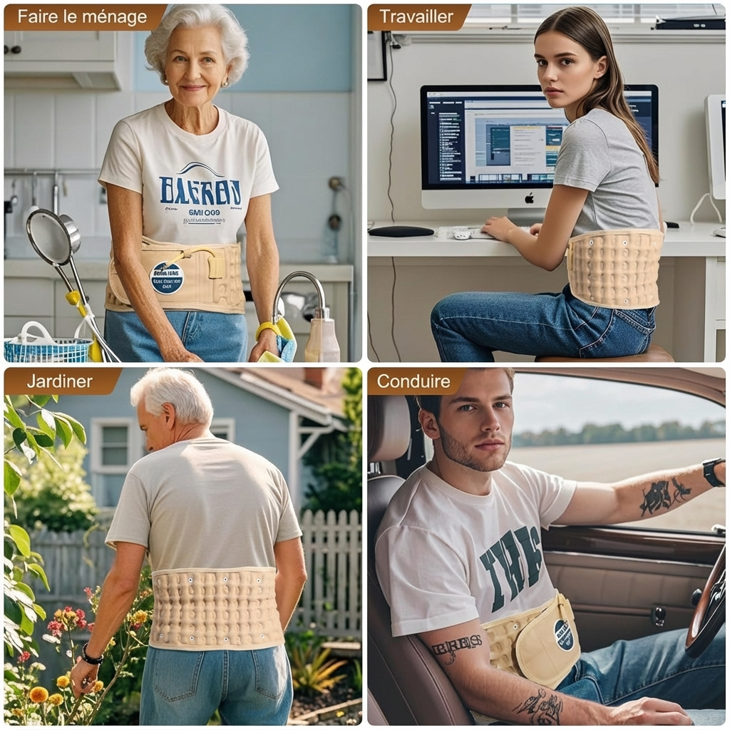 HONGJING Decompression Belt with Electric Pump for Lower Back Pain Relief - Inflatable Back Reliever Lumbar Support for Men Women, One Size Fits 29-49 Waist