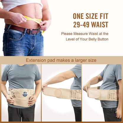 HONGJING Decompression Belt with Electric Pump for Lower Back Pain Relief - Inflatable Back Reliever Lumbar Support for Men Women, One Size Fits 29-49 Waist