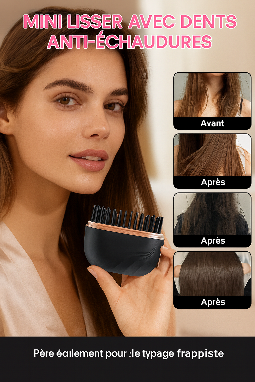 Brosse Lissante Portable Élégance™