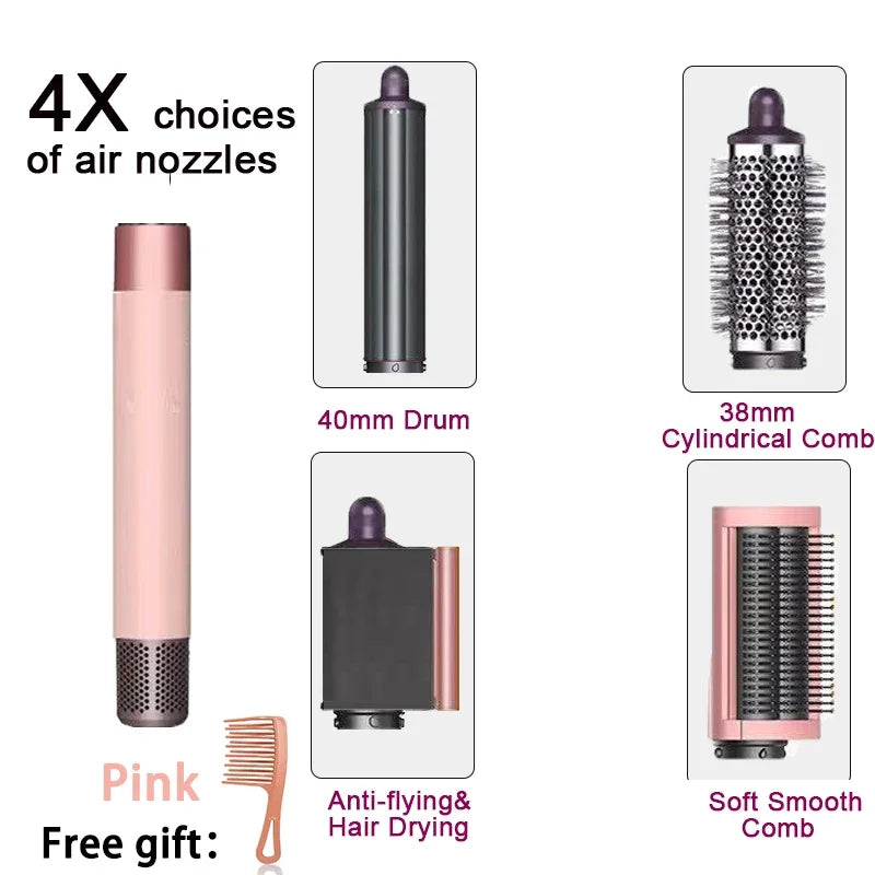 6IN1 Multi-Functional Hair Styler 1300W | Drying/Straightening/Curling | Fast Heating, Perfect for Home Grooming & Salon,