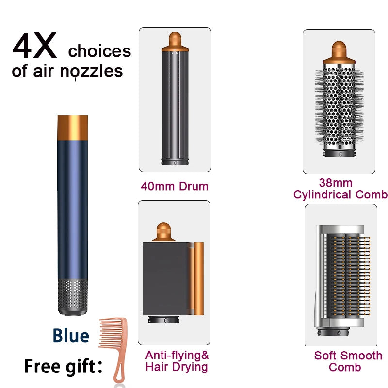 6IN1 Multi-Functional Hair Styler 1300W | Drying/Straightening/Curling | Fast Heating, Perfect for Home Grooming & Salon,