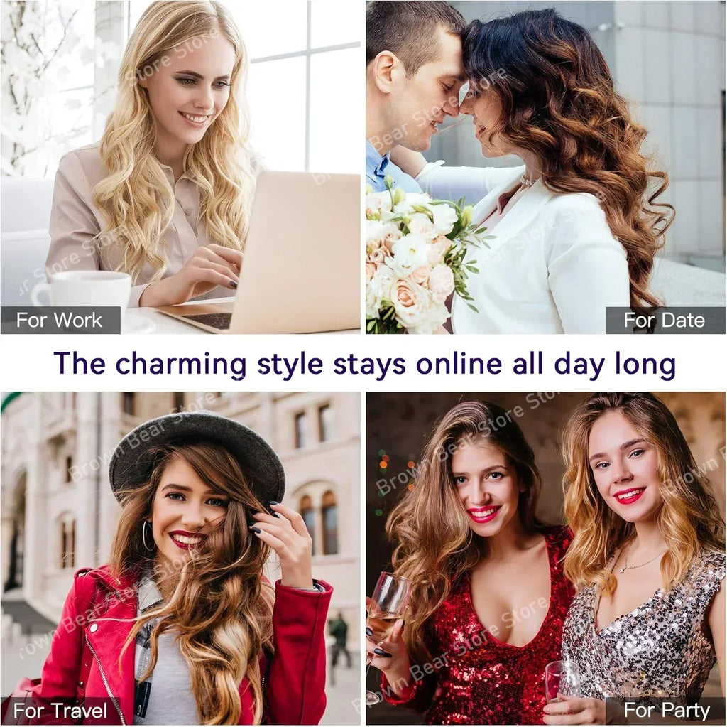 6IN1 Multi-Functional Hair Styler 1300W | Drying/Straightening/Curling | Fast Heating, Perfect for Home Grooming & Salon,