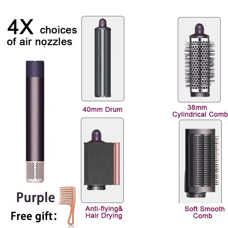 6IN1 Multi-Functional Hair Styler 1300W | Drying/Straightening/Curling | Fast Heating, Perfect for Home Grooming & Salon,