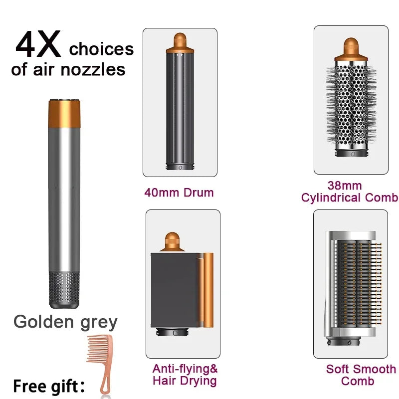 6IN1 Multi-Functional Hair Styler 1300W | Drying/Straightening/Curling | Fast Heating, Perfect for Home Grooming & Salon,