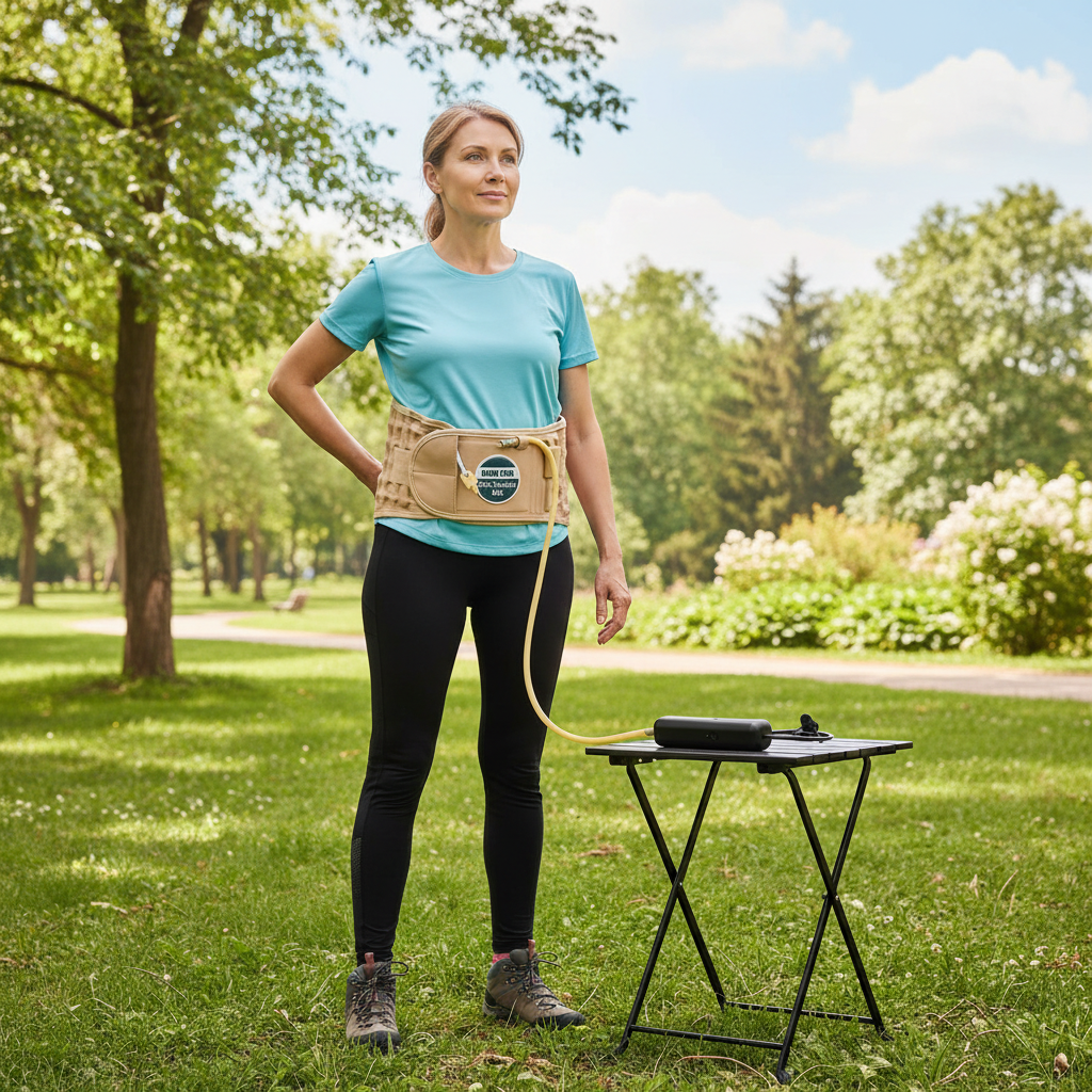 HONGJING Decompression Belt with Electric Pump for Lower Back Pain Relief - Inflatable Back Reliever Lumbar Support for Men Women, One Size Fits 29-49 Waist